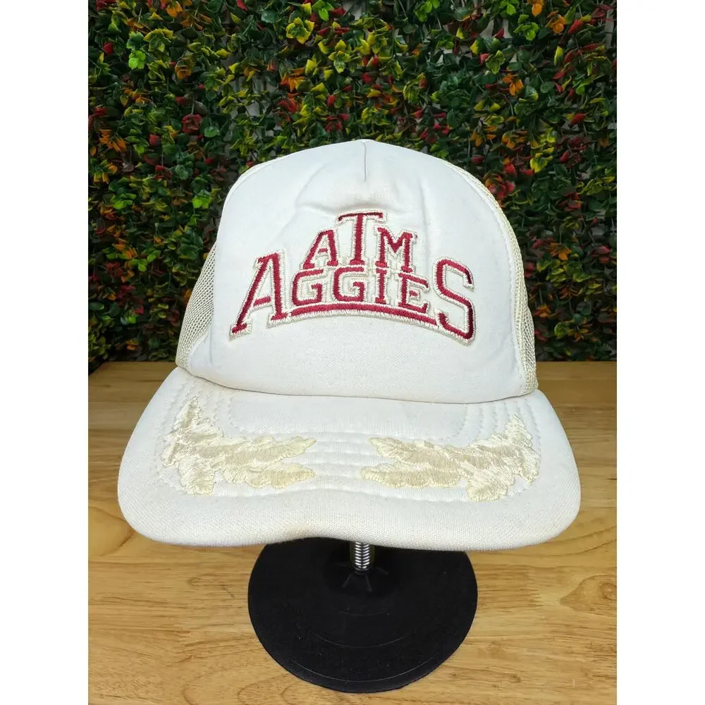 Texas A&M Aggies NCAA Moja Innovations‎ Vintage 80s Hat Embroidered White Maroon